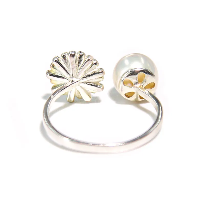 SANWUBALUOKE Pearl Rings Women's-3