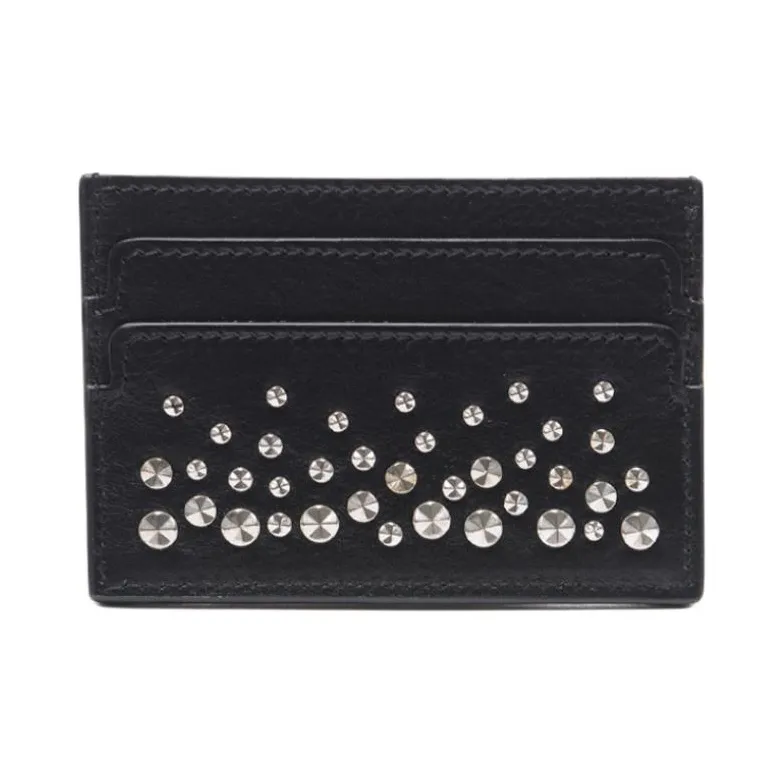 Alexander McQueen Cow Leather Card Holder Card Holder Women's Black-3