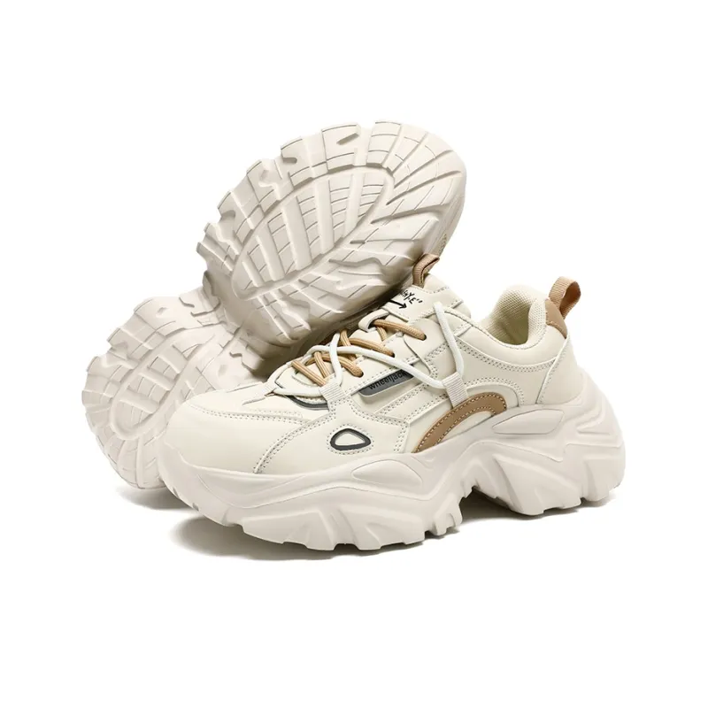 JANECO Chunky Sneakers Women's Low Top White-9