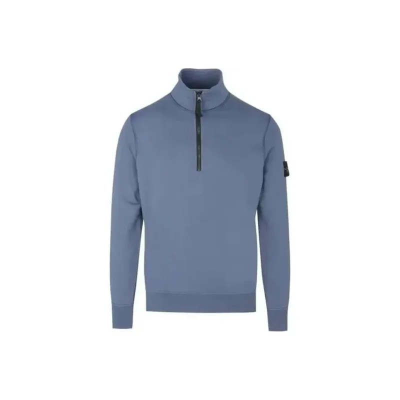 STONE ISLAND Logo Patch Half Zip Sweatshirt-0