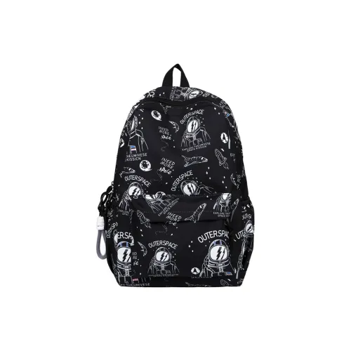 MINIPUDING Nylon Backpack Unisex White/Yellow/Blue/Black