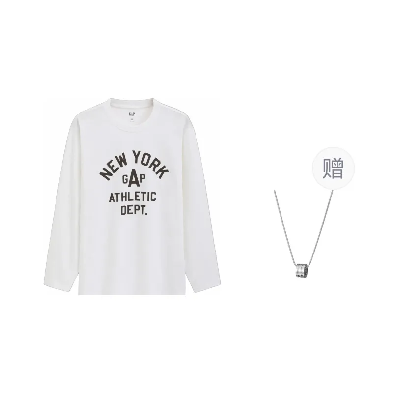 GAP T-Shirts Unisex White+Necklace-0