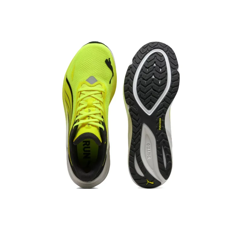 PUMA Electrify Nitro 4 Anti Slip Wear Resistant Low Top Casual Running Shoes Men's Black Green-3