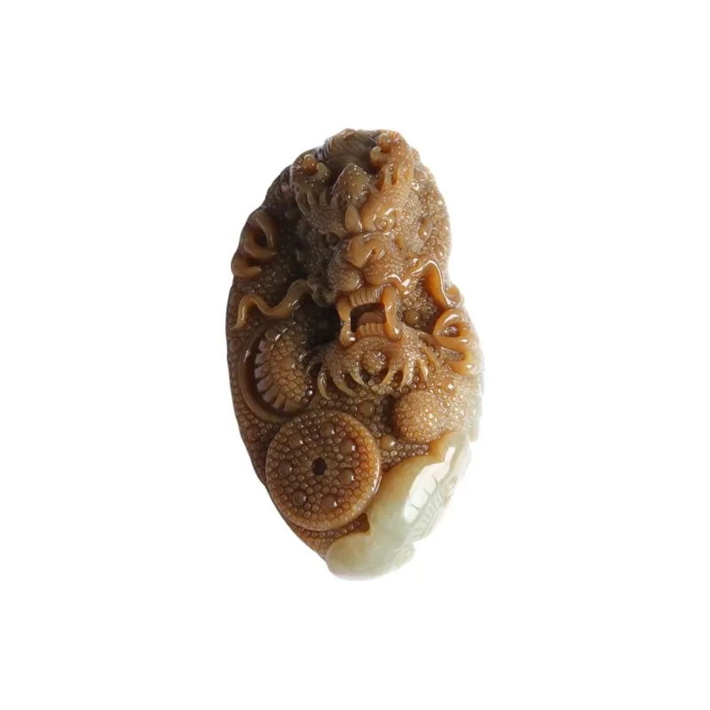 Oushuo Jewelry Hetian Jade Pendants Sugar Jade Unisex-0