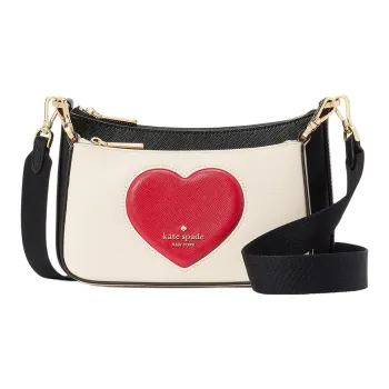 Kate Spade Cow Split Leather Crossbody Bag, Shoulder Bag Women's White & Black