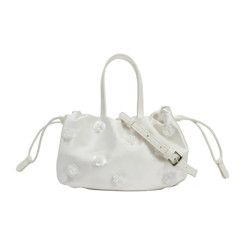 URBAN REVIVO Fabric Crossbody Bag, Handbag Trumpets Women's Black/Raw White-5