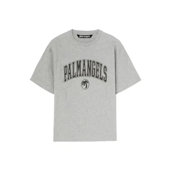 PALM ANGELS Logo Printed Crewneck T Shirt