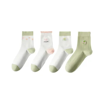 Lan Miao Mid Calf Socks Women's 4 Pack