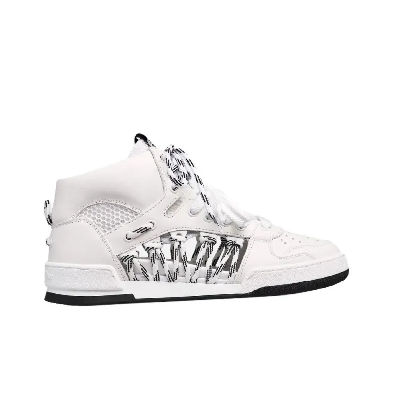 DIOR High Top Skateboard Shoes Women's White-1