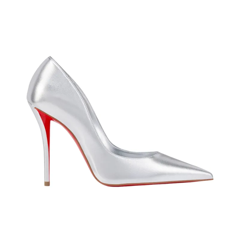 Christian Louboutin Miss Z 100mm Pump Silver Laminated Nappa Leather Women's-1