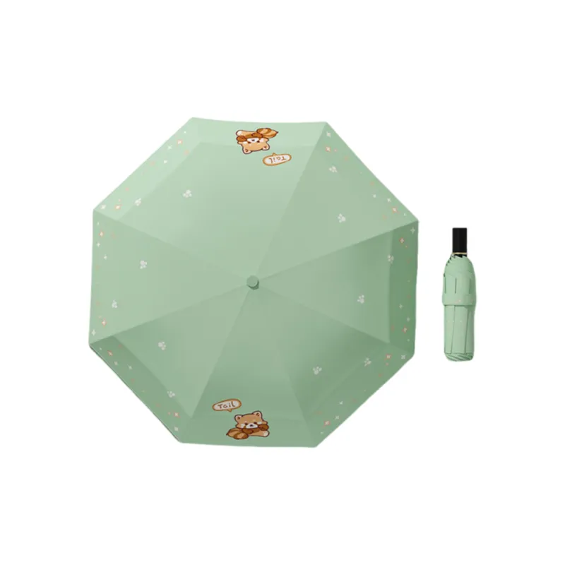 Womi Cartoon Lace Trim Panda Sun Umbrella Sunny And Rainy Dual Use Folding Umbrella-4