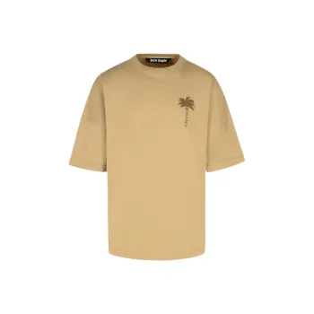 PALM ANGELS Logo Printed Crew Neck T Shirt