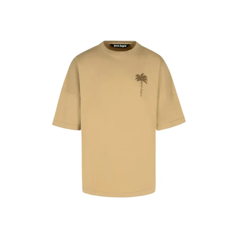 PALM ANGELS Logo Printed Crew Neck T Shirt-0