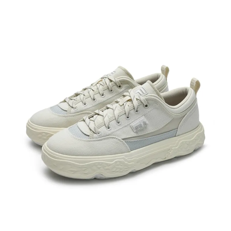 FILA ROCK Anti Slip Wear Resistant Low Top Canvas Shoes Men's Yellow Gray-2