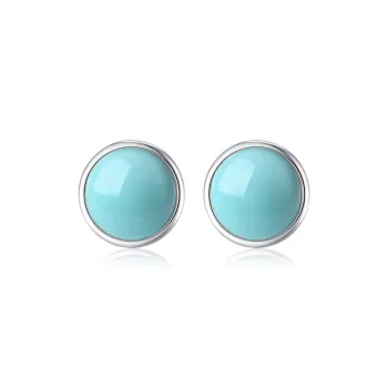 QIAOWUQIAONV Turquoise Stud Earrings Women's