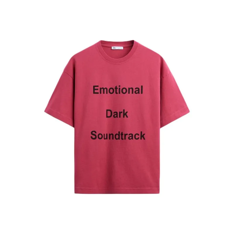 ZARA T Shirt Men's Dark Purple Red-0