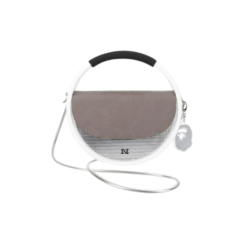 A BATHING APE NANA NANA Collaboration PVC Shoulder Bag, Crossbody Bag, Handbag Medium Size Unisex White/Black-0