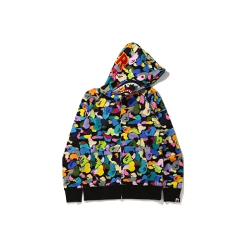 A BATHING APE Multi Camo Shark Full Zip Hoodie SS23