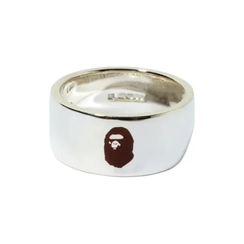 A BATHING APE x STEPHEN EINHORN Enamel Sterling Silver Rings Men's Silver