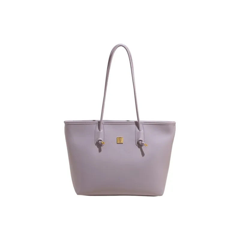 HCXK PU Tote Shoulder Bag Women's Ecru/Black/Purple/Pink-12