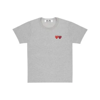 CDG Play T Shirts Unisex Gray