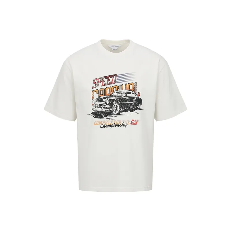 URBAN REVIVO T Shirt Men's Pink White-0