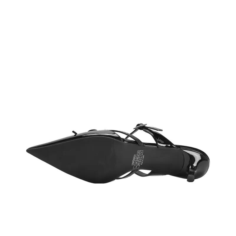 URBAN REVIVO Kitten And Casual Single Shoes Women's Black-3
