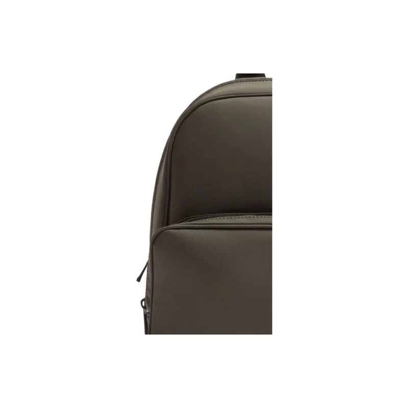 ZARA Polyurethane And Polyester Blend Backpack Large Size Men's Khaki Green-2