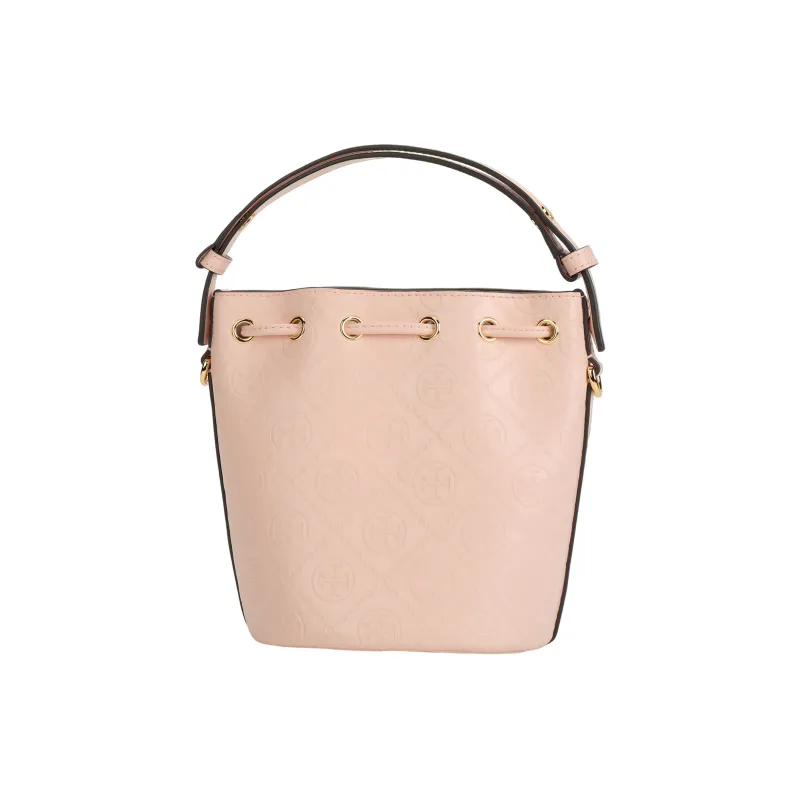 TORY BURCH T Monogram Leather Bucket Bag, Shoulder Bag, Crossbody Bag, Handbag Mini Women's Pink-2