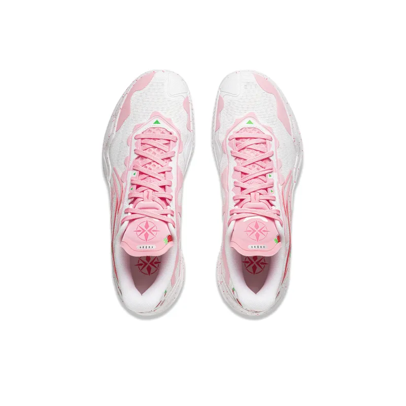 LiNing Knife 5 Slip-Resistant Coverage Lightweight Rebound Low-Top Performance Basketball Shoes Men's White Pink-3