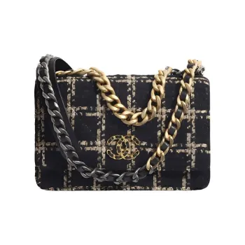 CHANEL 19BagWOC Leather Handbag, Shoulder Bag, Crossbody Bag Unisex Black
