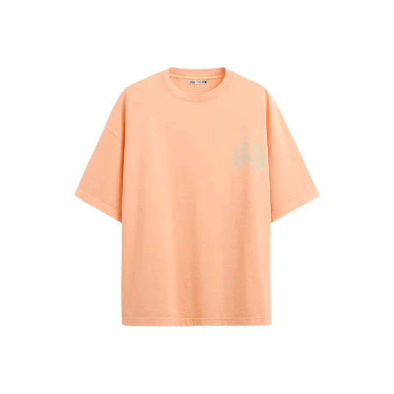 ZARA T Shirts Men Orange-0