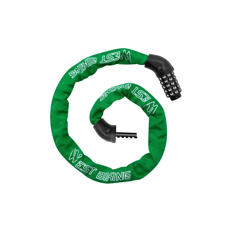 WEST BIKING Bicycle Locks Anti Pick Anti Rust Protective Adjustable Chain Lock-3