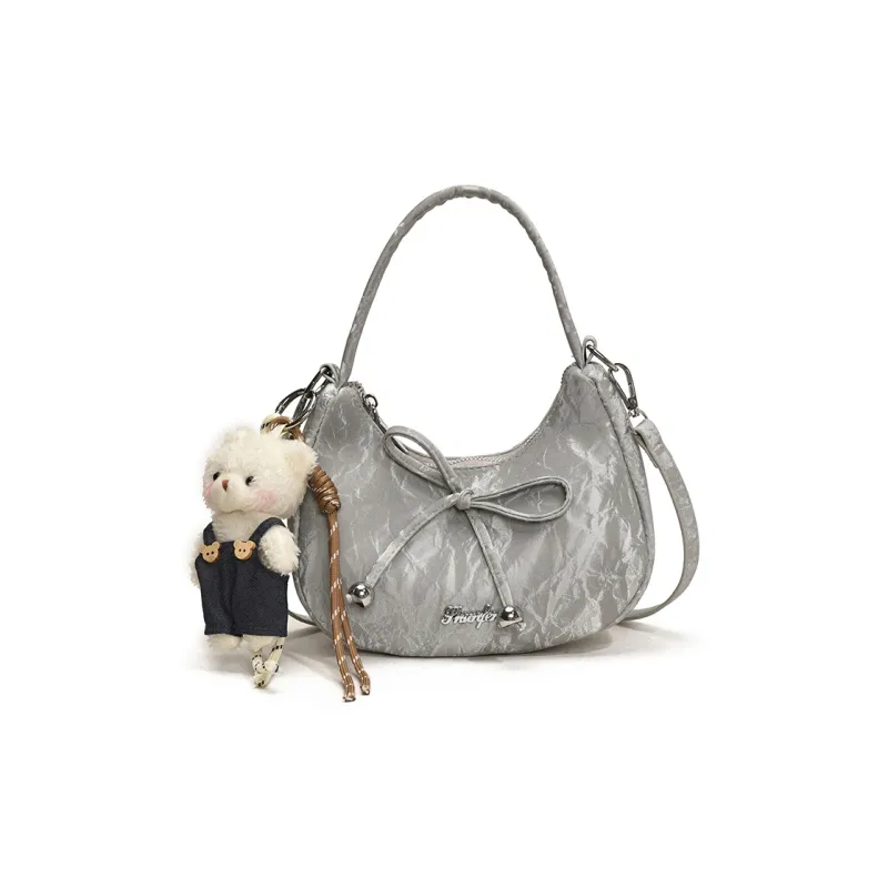 LUVISTRUE PU One Shoulder Handbags Women's Ecru/Silver/Black/Blue/Pink-6