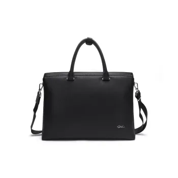 Satchi Cow Leather Briefcase Large Size Men's Black