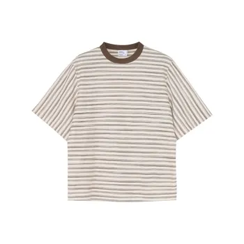ROARINGWILD Trim Knitted Fabric Short Sleeved T Shirts Unisex