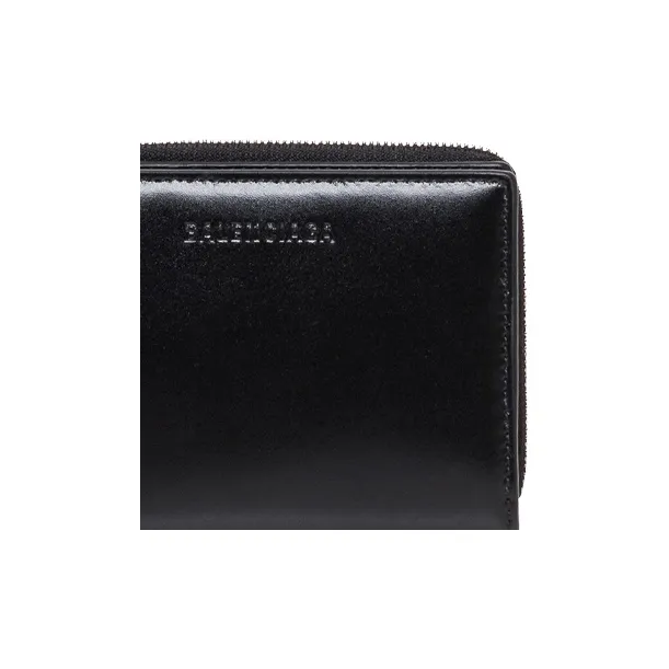 Balenciaga Leather Coin Purse Unisex Black-3