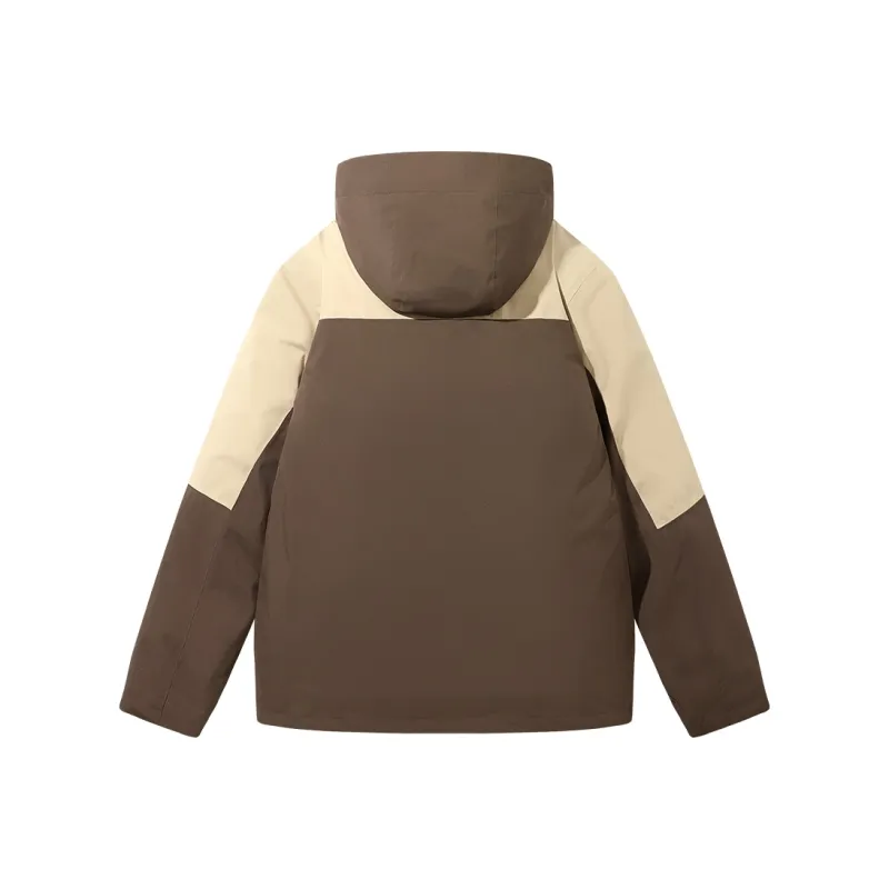 WANZERAM Water Resistant Windproof Wear Resistant Warm Windbreaker Jacket Unisex French Brown-1