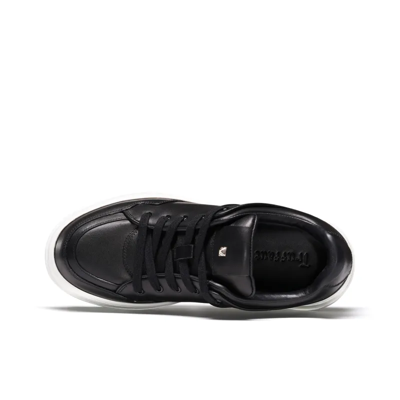 TRUFFAUT Fashion Height Increasing Platform White Sneakers Low Top Skateboard Shoes Men's-3