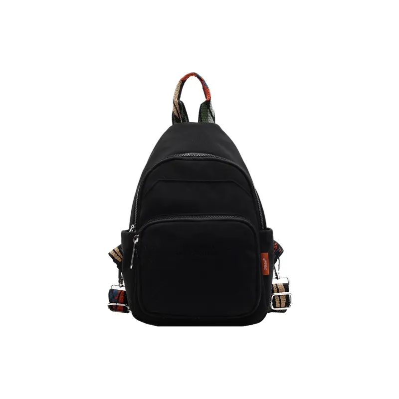 Yalu Nylon Sling Bag Backpack Unisex White/Black-6