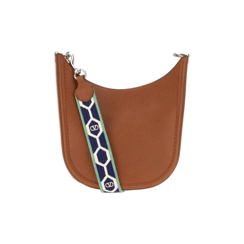 Valentino Cow Leather Shoulder Bag Women's Brown-2