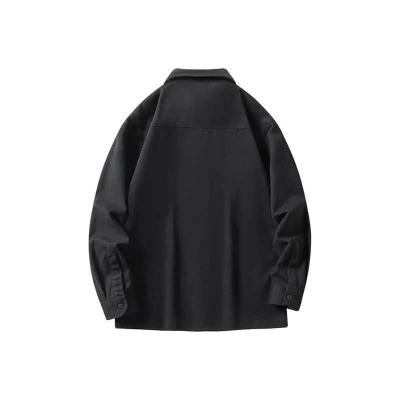 TESTUNG Fashion Minimalist Style 100% Cotton Skin Friendly Square Collar Single Breasted Everyday Commute Shirt Unisex-8