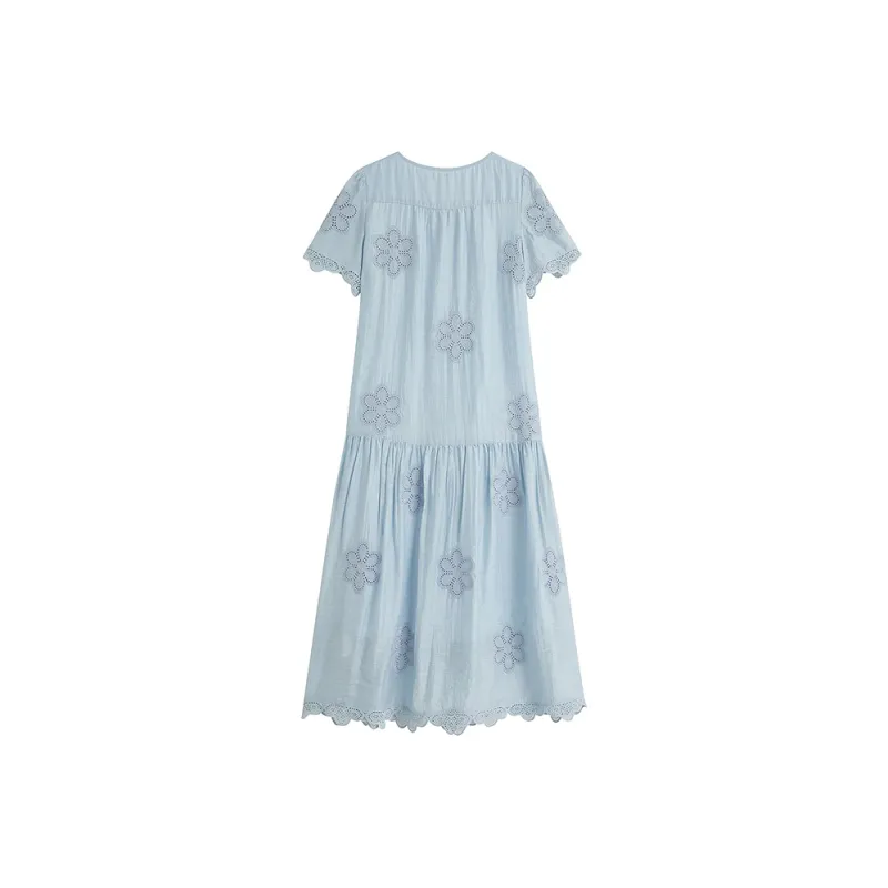 Inman Short Sleeved Dresses Women's Haze Blue-1