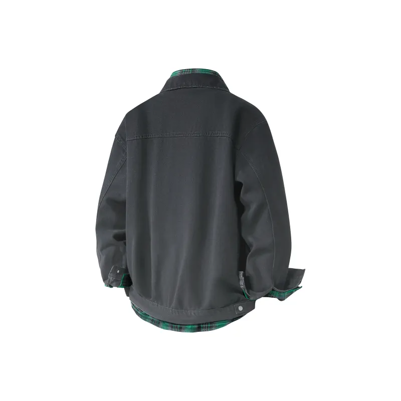 HOKLV Jacket Unisex Black Coat+Yellow Shirt-21