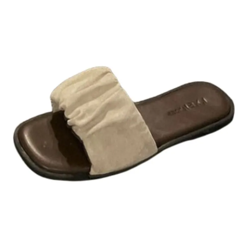Qiao Anju Slippers Brown, Black Ecru-10