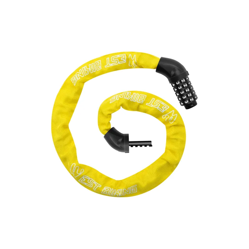 WEST BIKING Bicycle Locks Anti Pick Anti Rust Protective Adjustable Chain Lock-10