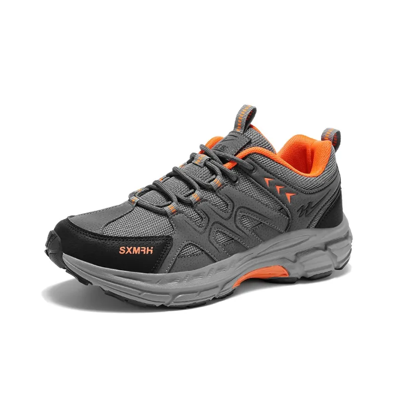 Binary Cushioning, Rebound, Grip, Support, Breathable, Slip Resistant Low Top Hiking Shoes Men's Gray Orange-1