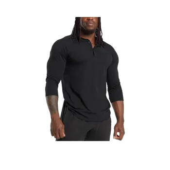GYMSHARK Legacy Henley T-Shirt Men's Black