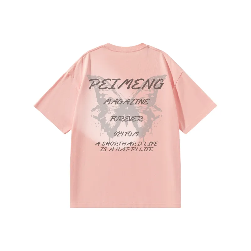 PEIMENG Short Sleeved T Shirts Unisex Comes With Necklace-2
