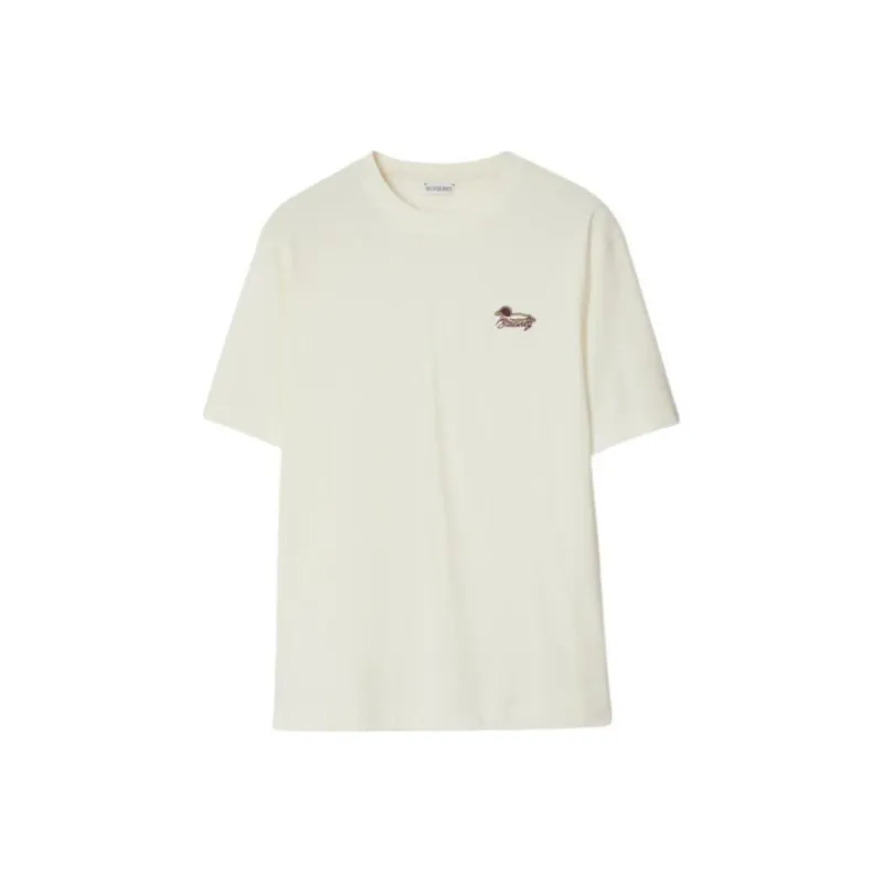 Burberry Embroidered-logo Cotton T-shirt-0
